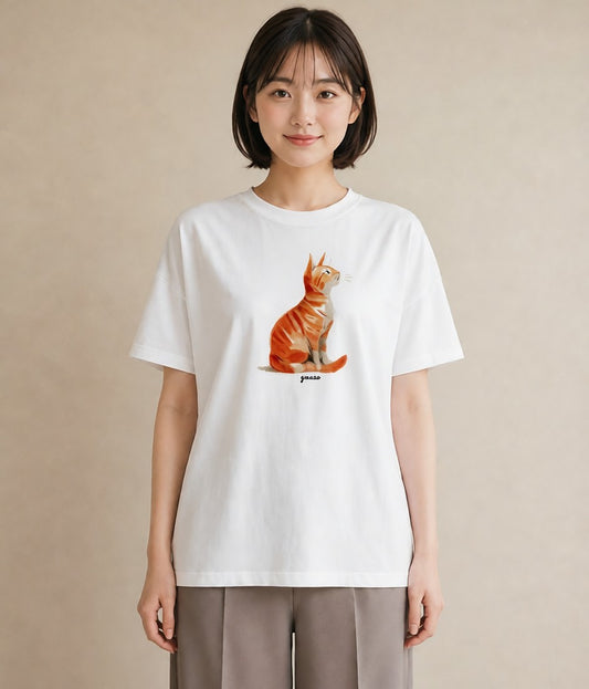 プリントTシャツ レディース 猫の手 猫 ねこ イラスト 水彩風 誕生日プレゼント 綿100 白T