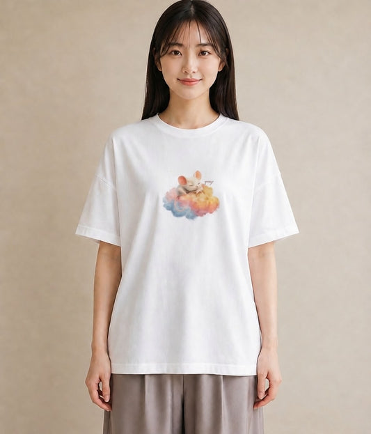 デザインTシャツ レディース チンチラ ペット 動物 イラスト ポップ 春コーデ 姉妹 白T