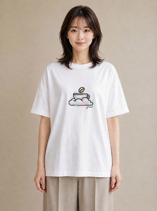 Tシャツ レディース コーヒー カフェ 珈琲 イラスト カフェコーデ クリスマス 旅行 白T