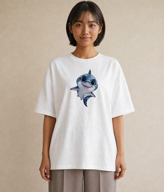 半袖Tシャツ レディース ジンベエザメ 海の生き物 海 イラスト 休日コーデ 通学 誕生日プレゼント 白T