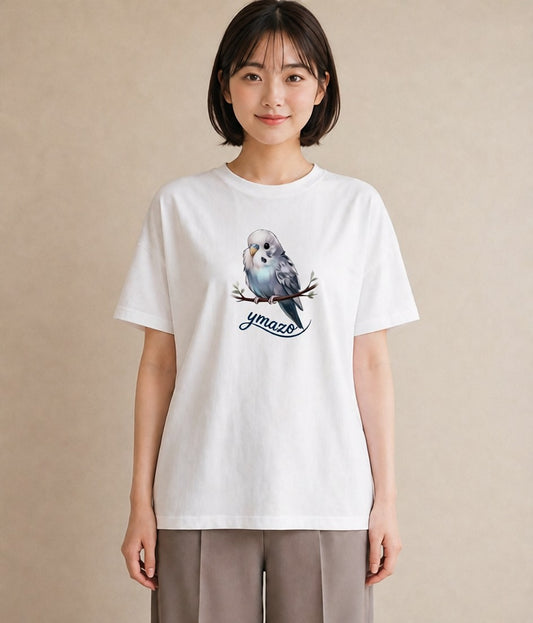 プリントTシャツ レディース 桜文鳥 ペット 動物 イラスト ガーリー 送別ギフト 通勤 白T