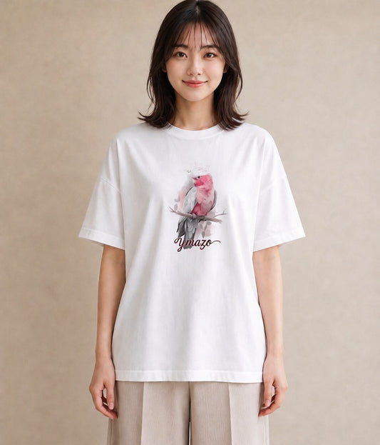 Tシャツ レディース オカメインコ ペット 動物 イラスト アート風 誕生日プレゼント 綿100 白T