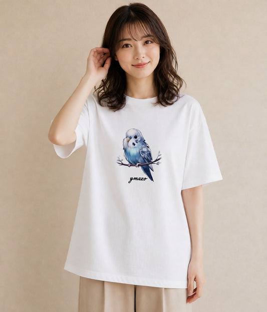 デザインTシャツ レディース オカメインコ ペット 動物 イラスト 北欧風 カジュアルコーデ 買い物 白T