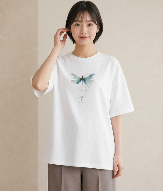 グラフィックTシャツ レディース ホタル 昆虫 虫 イラスト アート風 ギフト 母の日 白T