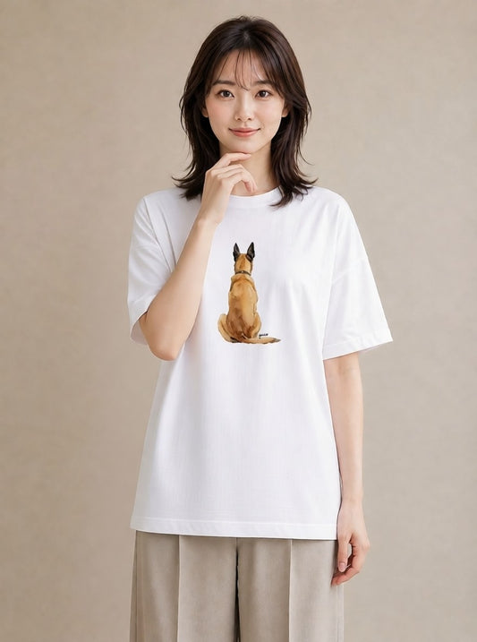 Tシャツ レディース いぬ 犬 ワンコ イラスト カジュアル 海 カフェ巡り 白T