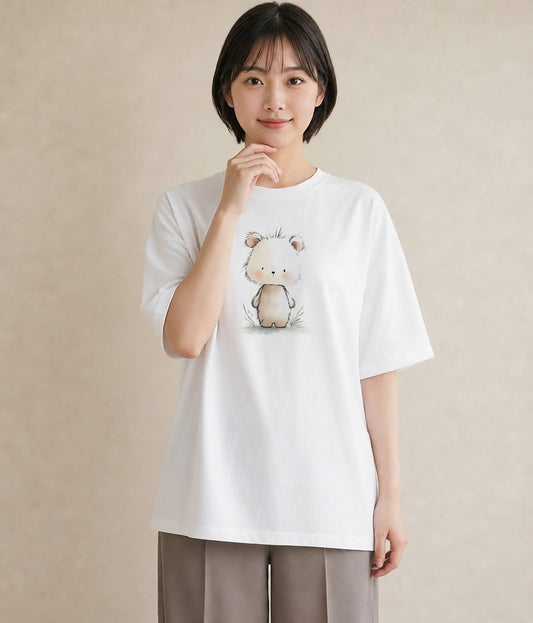 デザインTシャツ レディース キンクマハムスター ペット 動物 イラスト モード カフェ巡り 女子会 白T