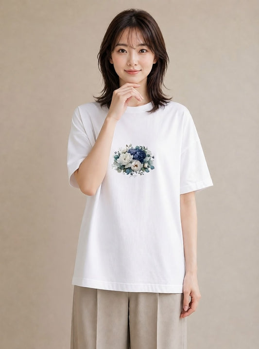 Tシャツ レディース ポスト 野の花 レトロ ナチュラル アンティーク イラスト 旅行コーデ おしゃれギフト 社会人 白T