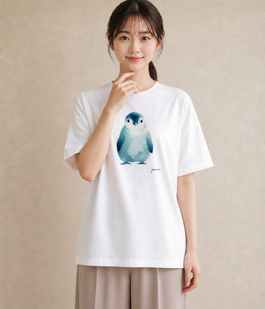 Tシャツ レディース 桜文鳥 ペット 動物 イラスト 抜け感 休日 ペアコーデ 白T