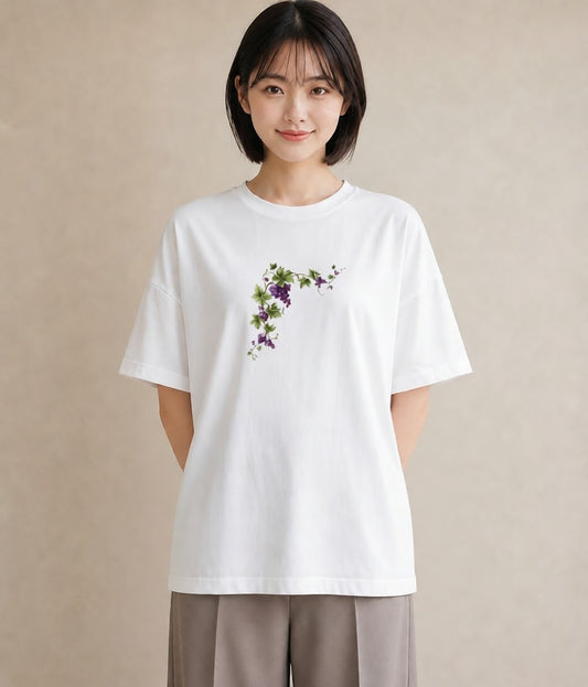 Tシャツ レディース つる 植物 ボタニカル イラスト ミニマル 女性向けギフト 散歩 白T