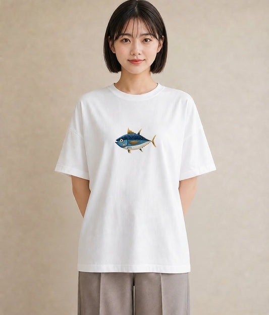 半袖Tシャツ レディース マンボウ 海の生き物 海 イラスト ポップ 春服 ミセス 白T