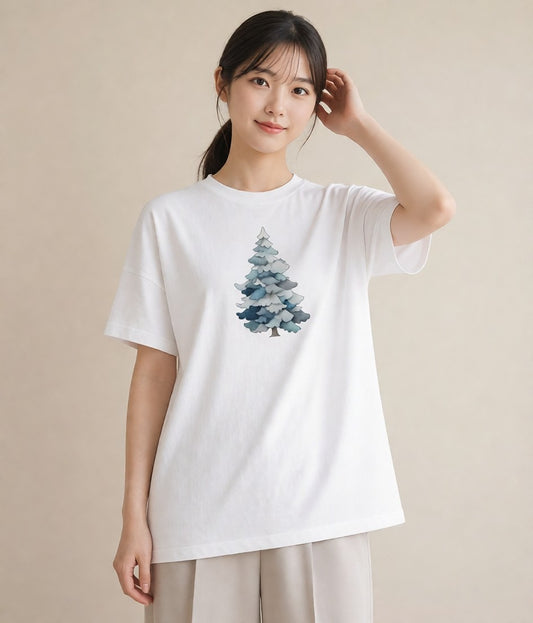半袖Tシャツ レディース 松ぼっくり 植物 ボタニカル イラスト お出かけ 普段着 白T