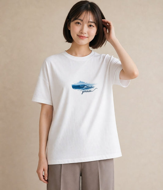 半袖Tシャツ レディース 波 星空 宇宙 イラスト シンプル おしゃれギフト 社会人 白T