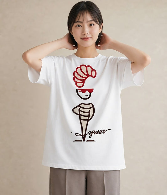 プリントTシャツ レディース パン ベーカリー レトロ イラスト ガーリー 海 カフェ巡り 白T