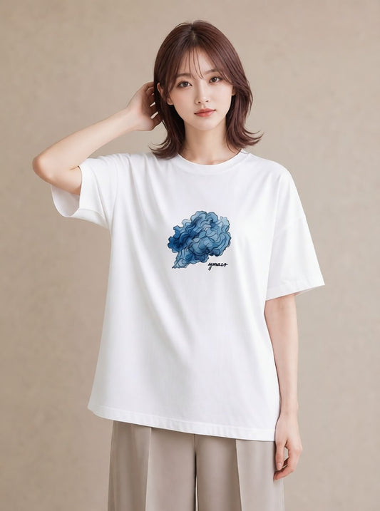 半袖Tシャツ レディース 蟹座 星空 宇宙 イラスト 淡色 クリスマス 旅行 白T