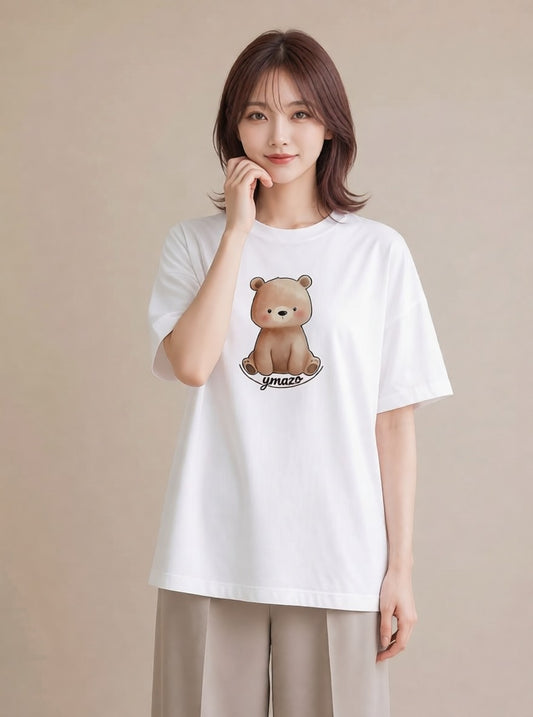 半袖Tシャツ レディース ナマケモノ 動物 アニマル イラスト ミニマル レイヤード 友達ギフト 白T