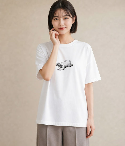 プリントTシャツ レディース ナマケモノ 動物 アニマル イラスト ゆるかわ ルームウェア ギフト 白T