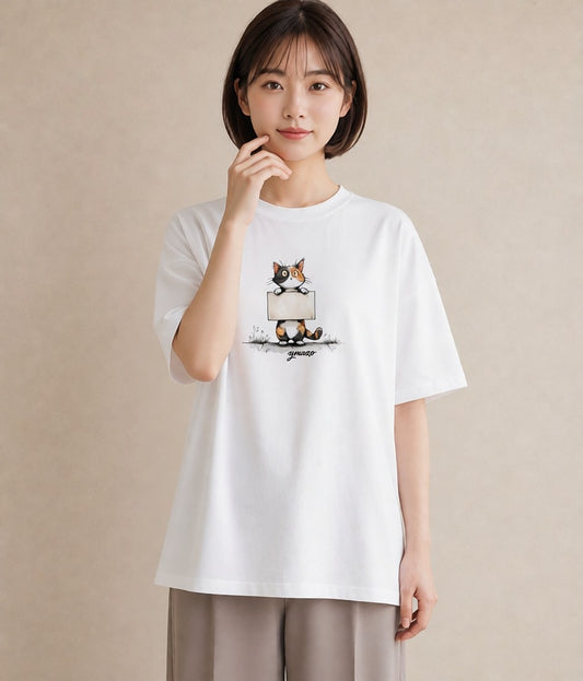 プリントTシャツ レディース 靴下猫 猫 ねこ イラスト きれいめ ホワイトデー 春服 白T