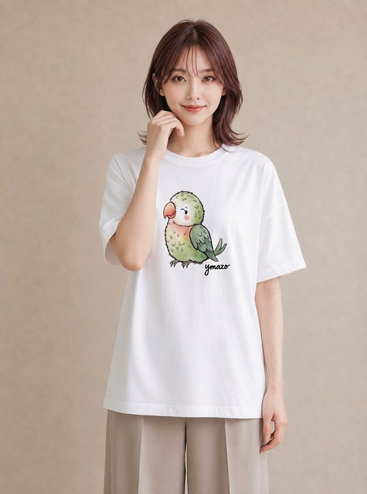 Tシャツ レディース 白文鳥 ペット 動物 イラスト ゆるかわ 女子会 お揃い 白T