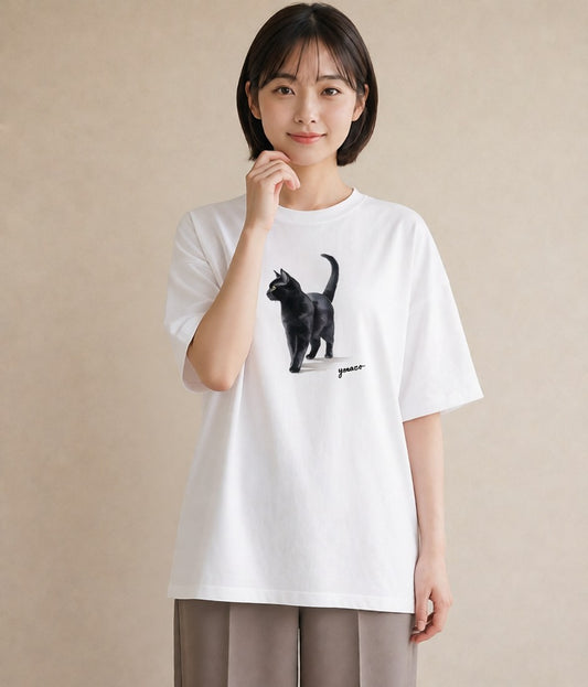 デザインTシャツ レディース 猫 ねこ イラスト モード 敬老の日 ホワイトデー 白T