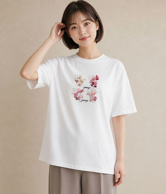 Tシャツ レディース すずらん 花 花柄 イラスト 韓国風 クリスマス 旅行 白T