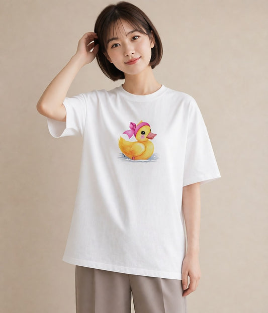 グラフィックTシャツ レディース ひよこ 動物 アニマル イラスト ユニーク 通学 誕生日プレゼント 白T