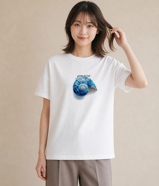 プリントTシャツ レディース 貝 海の生き物 海 イラスト ラフ 公園 ママ 白T