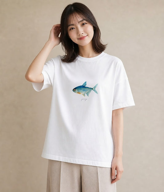 グラフィックTシャツ レディース カクレクマノミ 海の生き物 海 イラスト フェミニン 女性向けギフト 散歩 白T