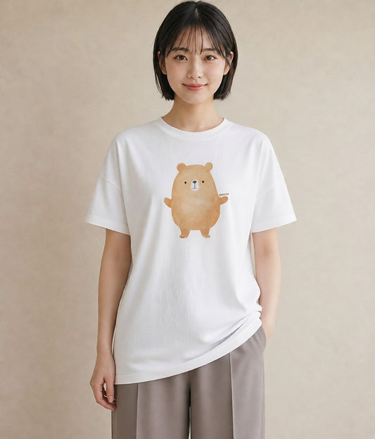 グラフィックTシャツ レディース アザラシ 動物 アニマル イラスト ポップ ラフ レイヤード 白T