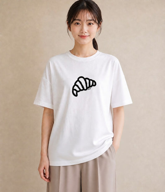 Tシャツ レディース パン ベーカリー レトロ イラスト ラフ 社会人 女性 白T