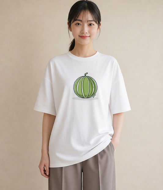 グラフィックTシャツ レディース すいか 食べ物 フード イラスト 可愛い ルームウェア ギフト 白T