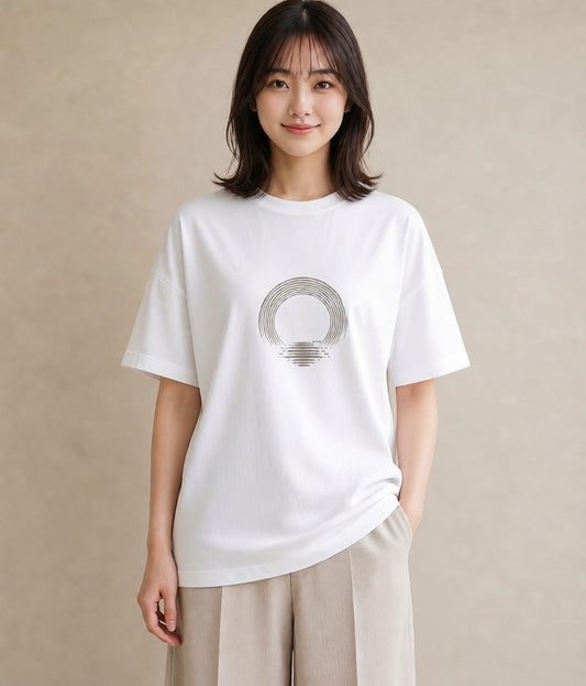 半袖Tシャツ レディース 紙の船 水辺 ナチュラル アンティーク イラスト 個性的 20代 カジュアルコーデ 白T