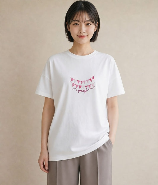 Tシャツ レディース 洗濯物 風 ナチュラル アンティーク イラスト ユニーク 女子会 お揃い 白T