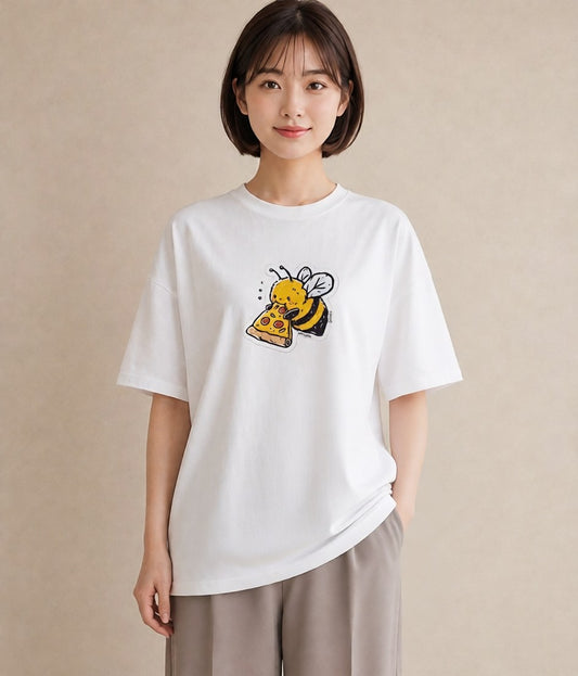 プリントTシャツ レディース みつばち 昆虫 虫 イラスト 水彩風 ホワイトデー 春服 白T