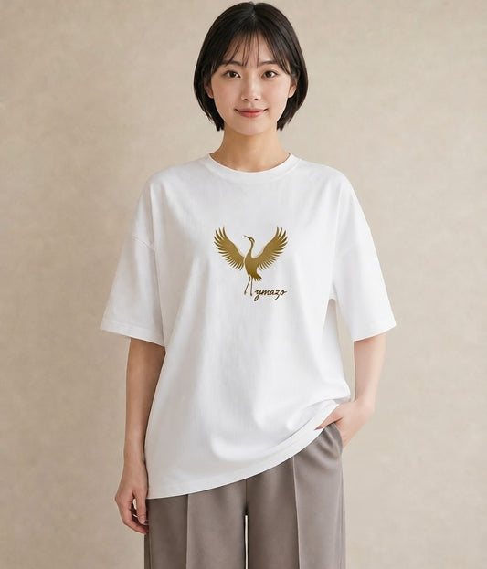 デザインTシャツ レディース 折り鶴 折り紙 ナチュラル アンティーク イラスト お洒落 母娘コーデ 自分用 白T
