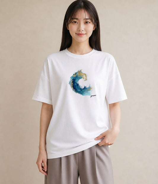 半袖Tシャツ レディース 海 星空 宇宙 イラスト お洒落 秋コーデ おしゃれギフト 白T