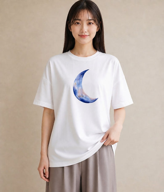 半袖Tシャツ レディース 山羊座 星空 宇宙 イラスト ナチュラル 20代 カジュアルコーデ 白T