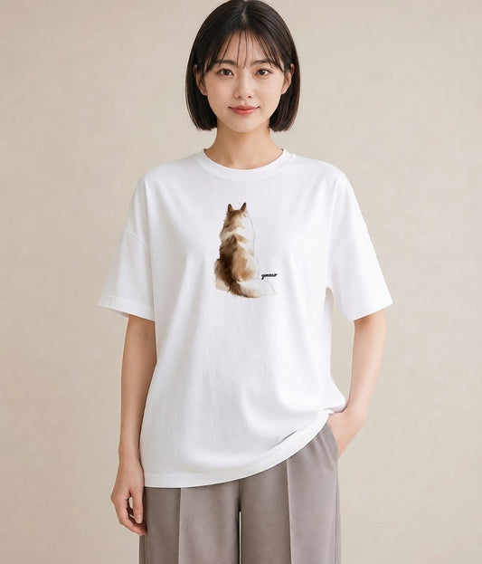 半袖Tシャツ レディース シャム柄 猫 ねこ イラスト 旅行コーデ 秋コーデ おしゃれギフト 白T