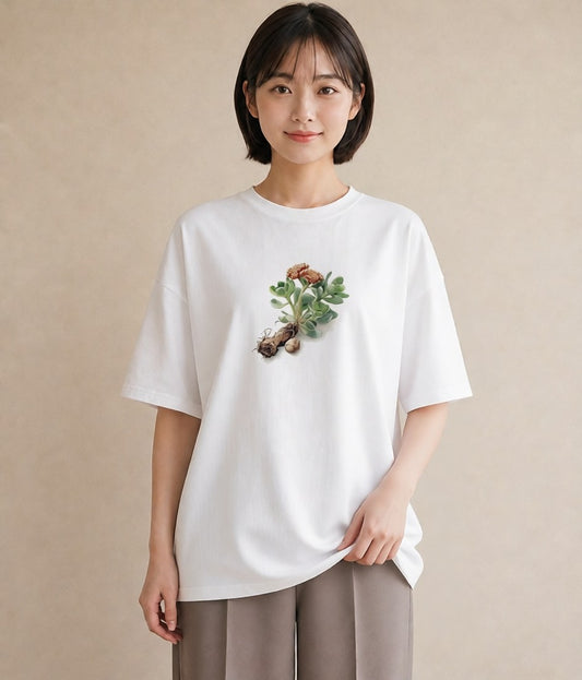 Tシャツ レディース 多肉植物 植物 ボタニカル イラスト カフェ服 クリスマス 白T