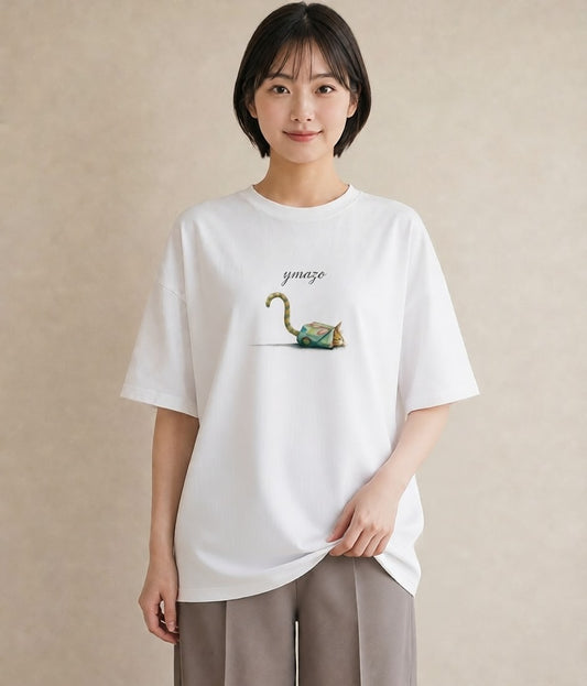 半袖Tシャツ レディース エキゾチックショートヘア 猫 ねこ イラスト こなれ感 旅行用 海 白T
