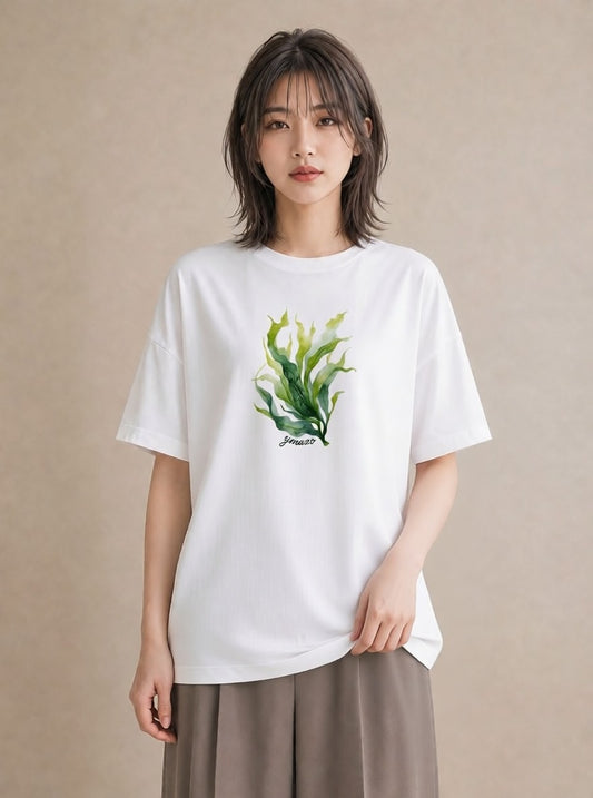 プリントTシャツ レディース シダ 植物 ボタニカル イラスト 誕生日プレゼント 綿100 白T