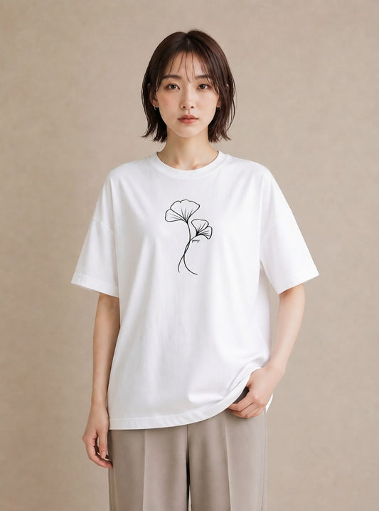 プリントTシャツ レディース 観葉植物 ボタニカル 植物 イラスト ポップ 20代 カジュアルコーデ 白T