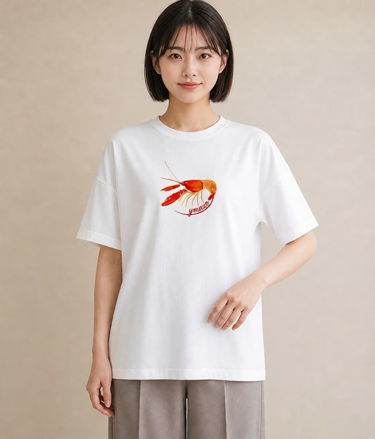 半袖Tシャツ レディース カニ 海の生き物 海 イラスト ガーリー 女子会 お揃い 白T