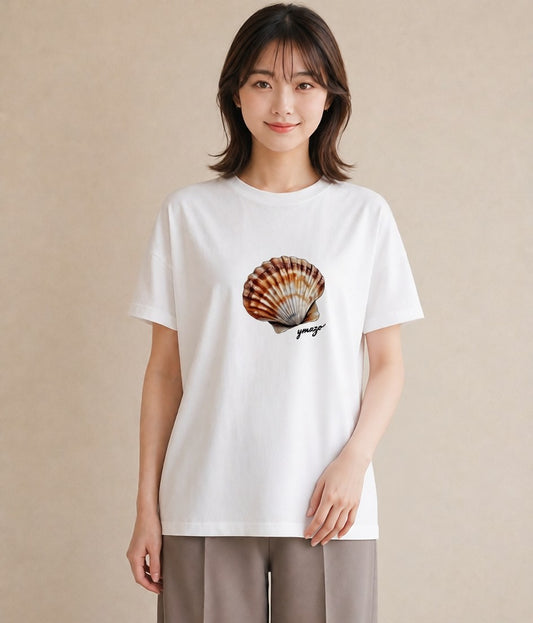 Tシャツ レディース ヤドカリ 海の生き物 海 イラスト ニュアンス レイヤード 友達ギフト 白T