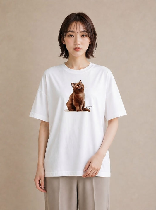 Tシャツ レディース 愛猫 猫 ねこ イラスト カジュアル 女性 旅行用 白T
