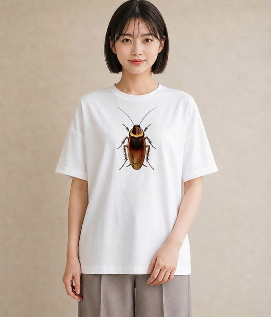 Tシャツ レディース カブトムシ 昆虫 虫 イラスト ミニマル 公園 ママ 白T