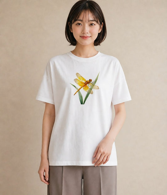 グラフィックTシャツ レディース ホタル 昆虫 虫 イラスト 通勤 在宅 白T