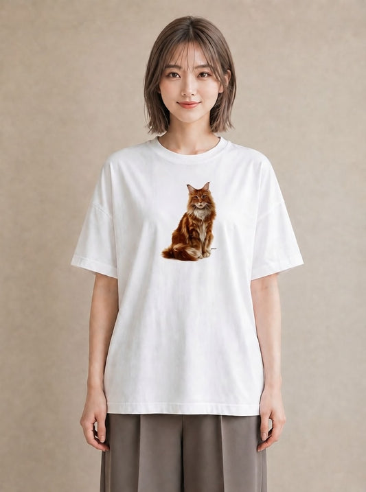 プリントTシャツ レディース 猫 ねこ イラスト ユニーク 秋コーデ おしゃれギフト 白T
