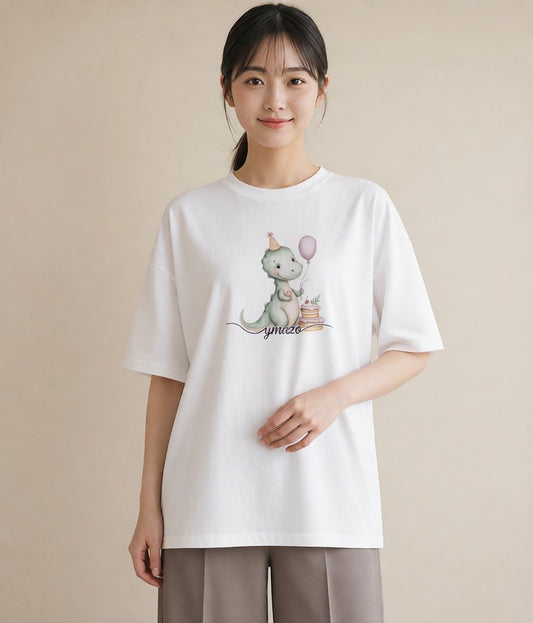 グラフィックTシャツ レディース カバ 動物 アニマル イラスト カフェコーデ 買い物 夏コーデ 白T