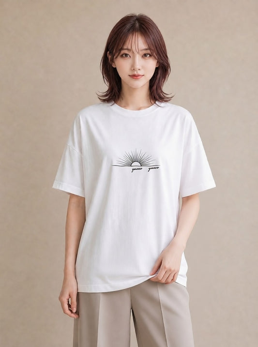 Tシャツ レディース 海 リゾート 夏 イラスト レトロ 週末コーデ 敬老の日 白T