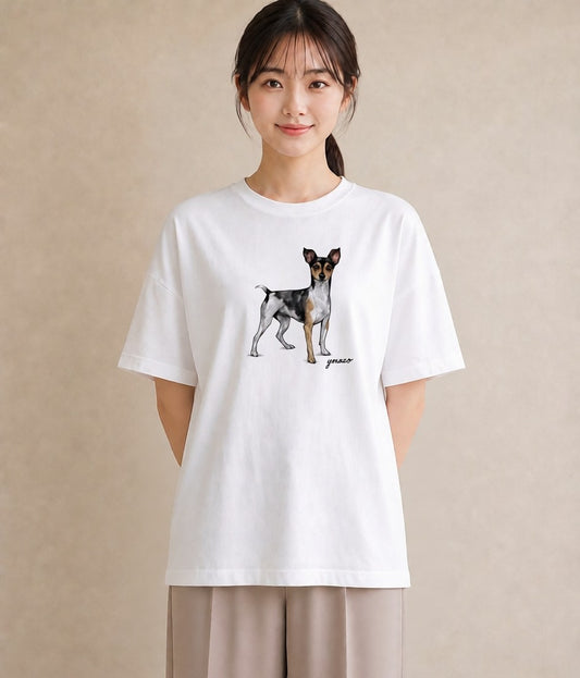 Tシャツ レディース ジャックラッセルテリア 犬 いぬ イラスト 個性的 公園 ママ 白T